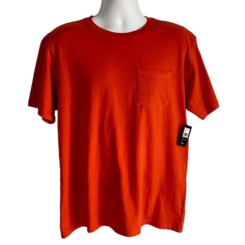 Brixton Solid Orange Standard Fit Cotton Tee Shirt Men's Medium NEW